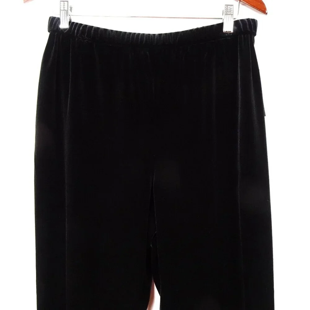 Alex Evenings Velvet Pants Women's Petite Size XLP Black Evening Cocktail - Picture 2 of 8